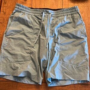 Lululemon Bowline Shorts Mens Large 8” Stretch Ripstop Blue Woven Crest